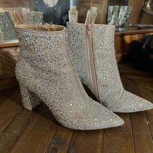 Betsey Johnson Pointed Toe Rhinestone Bootie
